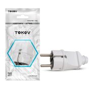 Вилка прямая 16А 250В с заземл. бел. TOKOV ELECTRIC TKL-PLZ-C01