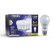 Набор ПРОМО лампа светодиодная 12Вт А60 4000К Е27 176-264В (Promo 5+1 шт) TOKOV ELECTRIC Promo-A60-E27-12-4K