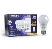 Набор ПРОМО лампа светодиодная 12Вт А60 6500К Е27 176-264В (Promo 5+1 шт) TOKOV ELECTRIC Promo-A60-E27-12-6.5K
