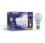 Набор ПРОМО лампа светодиодная 15Вт А60 6500К Е27 176-264В (Promo 5+1 шт) TOKOV ELECTRIC Promo-A60-E27-15-6.5K