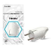 Вилка электрическая с заземл. с кольцом (ушком) 16А 250В IP20 бел. TOKOV ELECTRIC TKL-PLUZR-C01