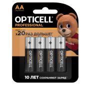 Элемент питания алкалиновый AA/LR6 (блист. 4шт) Professional Opticell 5052001