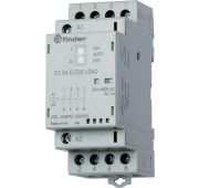 Контактор модульный 4NO 25А AgSnO2 230В AC/DC 35мм IP20 опции: переключатель Авто-Вкл-Выкл + мех. индикатор + LED FINDER 223402304340