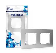 Рамка 2-м Pixel универс. алюм. TOKOV ELECTRIC TKE-PX-RM2-C03