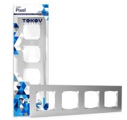 Рамка 4-м Pixel универс. алюм. TOKOV ELECTRIC TKE-PX-RM4-C03