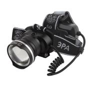 Фонарь аккумуляторный налобный GA-806 CREE 5Вт регулир. фокус литиевый аккум. 2.5А.ч алюм. USB пластик. (кор.) Эра Б0039626