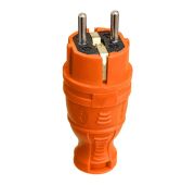 Вилка прямая с заземл. IP44 каучук оранж. TOKOV TKE-C10-KV-Z