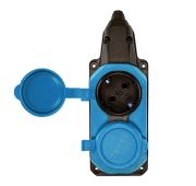 Колодка удлинителя 2-м с заземл. 16А IP44 каучук син. TOKOV TKE-C08-KK2-Z