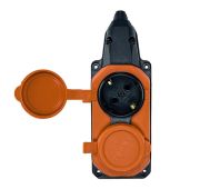 Колодка удлинителя 2-м с заземл. 16А IP44 каучук оранж. TOKOV TKE-C10-KK2-Z