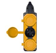 Колодка удлинителя 3-м с заземл. 16А IP44 каучук желт. TOKOV TKE-C07-KK3-Z