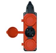 Колодка удлинителя 3-м с заземл. 16А IP44 каучук красн. TOKOV TKE-C13-KK3-Z