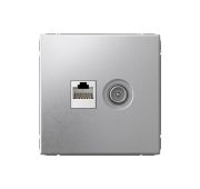 Розетка компьютерная + телевизионная 2-м ArtGallery RJ45 + TV кат.5E алюм. SE GAL000389