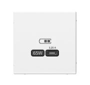 Розетка USB ArtGallery тип C 65Вт QC PD высокоскор. ЗУ механизм бел. SE GAL000127