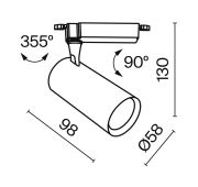 Трековый светильник Technical TR003-1-6W4K-S-B