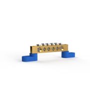 Шина нулевая 6х9мм 6 отвер. латунь У2-С на двух угловых изоляторах TOKOV ELECTRIC TKE-BSB-69-6-L2/N