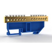 Шина нулевая на DIN-изоляторе 8х12мм 14 отвер. латунь TOKOV ELECTRIC TKE-BCB-812-14-DIN/N