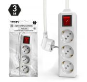 Удлинитель 3х3м с заземл. с выкл. 10А 3х1.5 TOKOV LIGHT TKL-C01-BU3-3-1.5-ZV