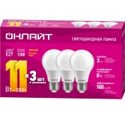 Лампа светодиодная 90 602 OLL-A60-11-230-2.7K-E27-PACK3 ОНЛАЙТ 90602