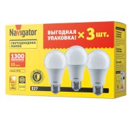 Лампа светодиодная 95 318 NLL-A60-13-230-2.7K-E27-PACK3 NAVIGATOR 95318