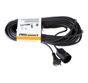 Удлинитель-шнур 1х20м без заземл. 6А IP20 1.3кВт ПВС 2х0.75 черн. PROCONNECT 11-7115