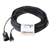Удлинитель-шнур 1х30м без заземл. 6А IP20 1.3кВт ПВС 2х0.75 черн. PROCONNECT 11-7116