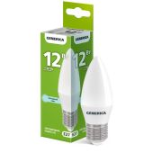 Лампа светодиодная C35 12Вт свеча 6500К E27 230В GENERICA LL-C35-12-230-65-E27-G