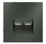 Розетка компьютерная встраиваемая VOLTUM S70 двойная RJ45+RJ45 кат.6, (титан)