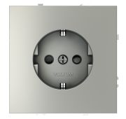 Розетка встраиваемая VOLTUM S70 с заземлением и защитными шторками, 16А, (сталь)