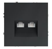 Розетка компьютерная встраиваемая VOLTUM S70 двойная RJ45+RJ45 кат.6, (графит)