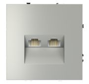 Розетка компьютерная встраиваемая VOLTUM S70 двойная RJ45+RJ45 кат.6, (сталь)