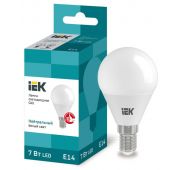 Лампа светодиодная Eco G45 7Вт шар 4000К нейтр. бел. E14 630лм 230-240В IEK LLE-G45-7-230-40-E14