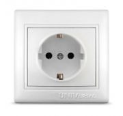 Розетка 1-м СП Севиль 16А IP20 с заземл. бел. UNIVersal С0028