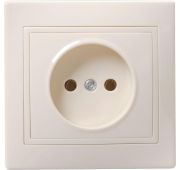 Розетка 1-м СП Кварта 10А IP20 без заземл. без защ. шторок крем. IEK ERK13-K33-10-DM