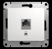 Розетка компьютерная 1-м СП Glossa RJ45 кат.5E механизм бел. SE GSL000181K