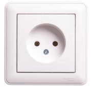 Розетка 1-м СП W59 16А IP20 без заземл. без защ. шторок в сборе бел. SE RS16-153-18