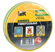 Изолента ПВХ 0.13х15мм (рул.10м) желт./зел. IEK UIZ-13-10-10M-K52