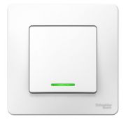 Выключатель 1-кл. СП Blanca 10А IP20 (сх. 1) 250В с подсветкой бел. SE BLNVS010111