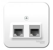 Розетка компьютерная 2-м ОП Blanca RJ45 кат.5E с изолир. пластиной бел. SE BLNIA045451