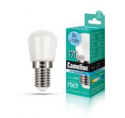 Лампа светодиодная LED2-T26/845/E14 2Вт шар матовая 4500К бел. E14 170лм 207-244В Camelion 13154