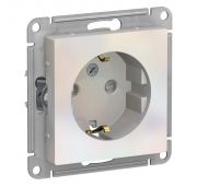 Розетка 1-м СП AtlasDesign 16А IP20 с заземл. защ. шторки механизм жемчуж. SE ATN000445