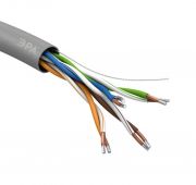 Кабель витая пара U/UTP кат.5E 4х2х24AWG solid CCA PVC Simple сер. (м) Эра Б0044434