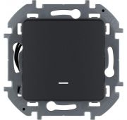 Выключатель 1-кл. Inspiria 10А IP20 250В 10AX с подсветкой/индикацией механизм антрацит Leg 673613