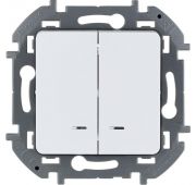 Выключатель 2-кл. Inspiria 10А IP20 250В 10AX с подсветкой/индикацией механизм бел. Leg 673630