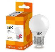 Лампа светодиодная Eco G45 5Вт шар 3000К тепл. бел. E27 450лм 230-240В IEK LLE-G45-5-230-30-E27