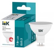 Лампа светодиодная Eco 7Вт MR16 софит 4000К нейтр. бел. GU5.3 630лм 230-240В IEK LLE-MR16-7-230-40-GU5