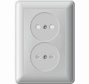 Розетка 2-м СП W59 16А IP20 без заземл. защ. шторки бел. SE RS16-254-18