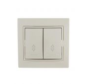 Переключатель проходной 2-кл. СП Mira 10А со вставкой крем. LEZARD 701-0303-106