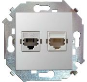Розетка компьютерная 2-м СП Simon 15 RJ45 кат.5E Systimax механизм бел. Simon 1591593-030
