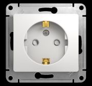 Розетка 1-м СП Glossa 16А IP20 с заземл. защ. шторки механизм бел. SE GSL000145