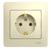 Розетка 1-м СП Glossa 16А IP20 с заземл. в сборе беж. SE GSL000242